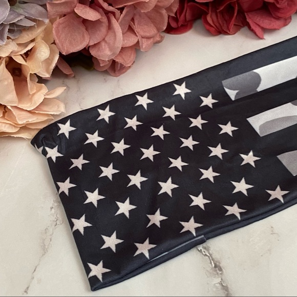 3/$28 Boho Patriotic Stretchy Wide Fabric Headband - Picture 8 of 16